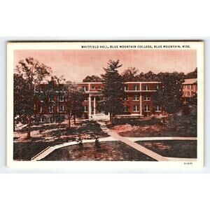 Whitfield Hall Blue Mountain College Linen Postcard Blue Mountain MS 1940s